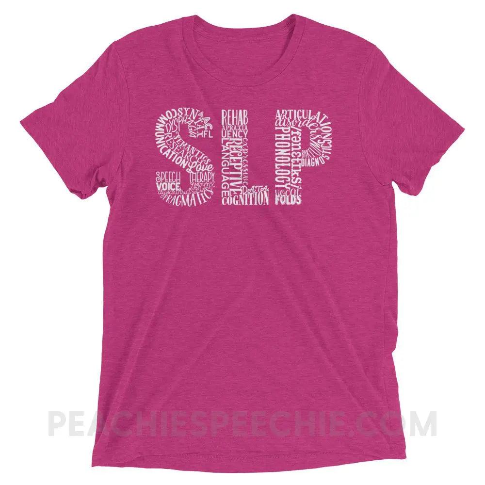 Typographic SLP Tri-Blend Tee - Berry Triblend / XS - T-Shirts & Tops peachiespeechie.com