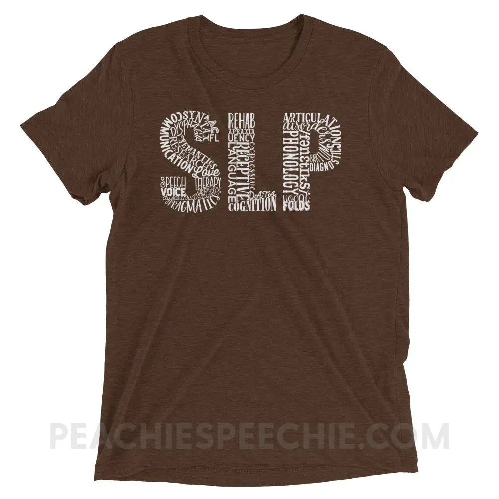 Typographic SLP Tri-Blend Tee - Brown Triblend / XS - T-Shirts & Tops peachiespeechie.com