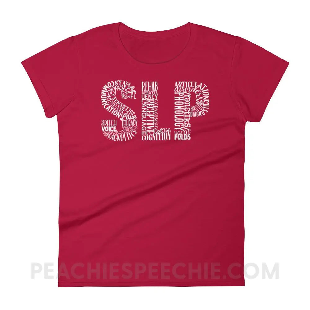 Typographic SLP Women’s Trendy Tee - Red / S T-Shirts & Tops peachiespeechie.com