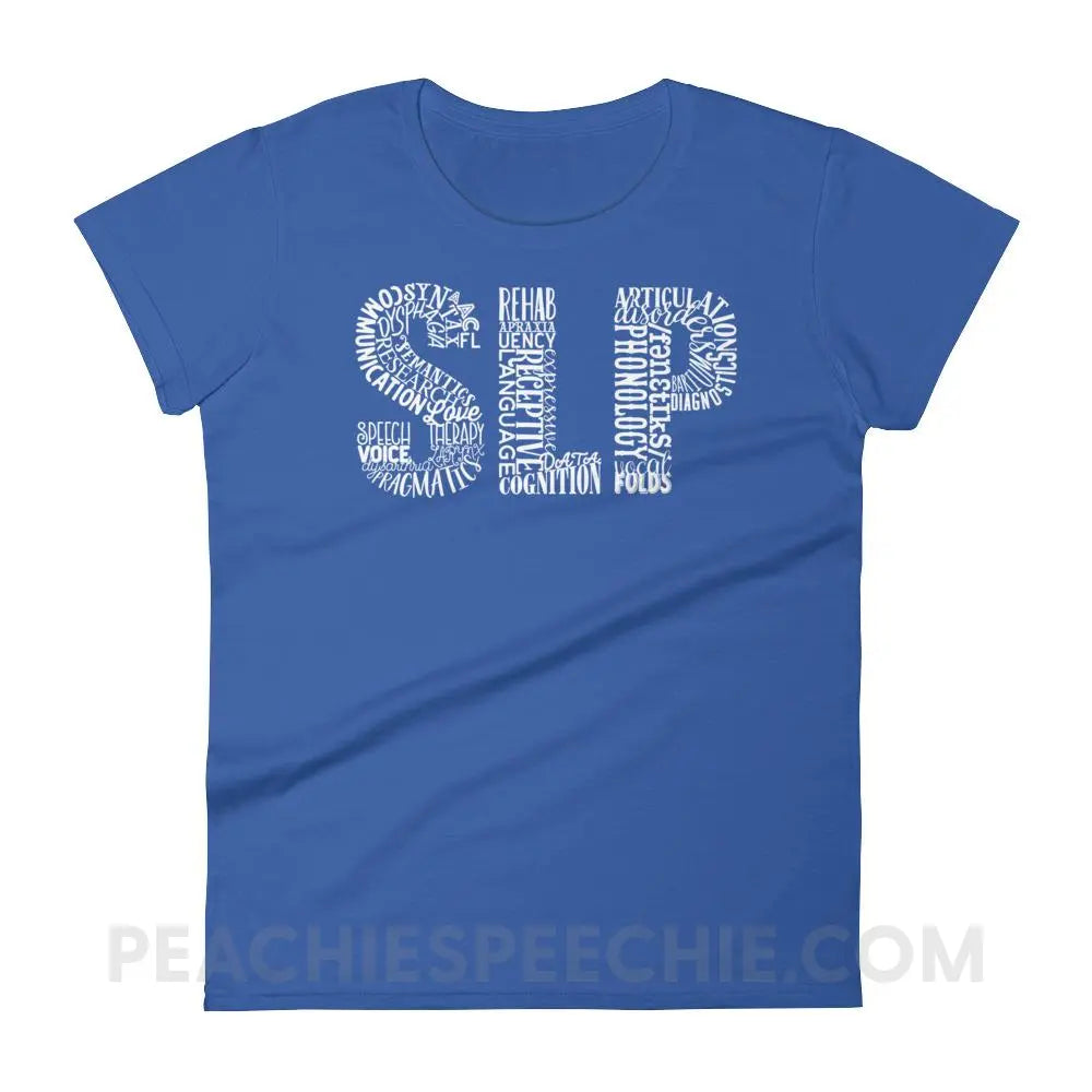Typographic SLP Women’s Trendy Tee - Royal Blue / S T-Shirts & Tops peachiespeechie.com