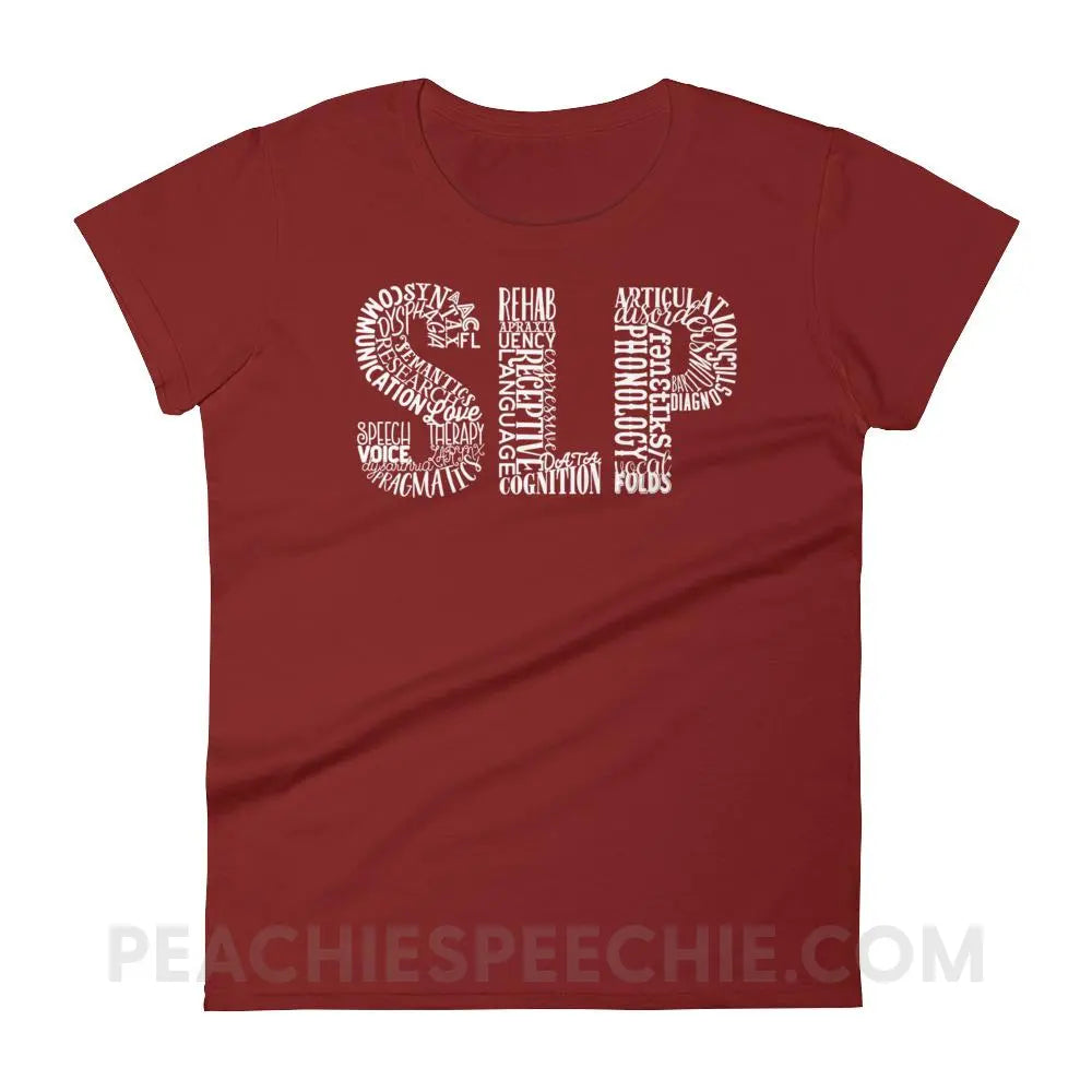 Typographic SLP Women’s Trendy Tee - T-Shirts & Tops peachiespeechie.com