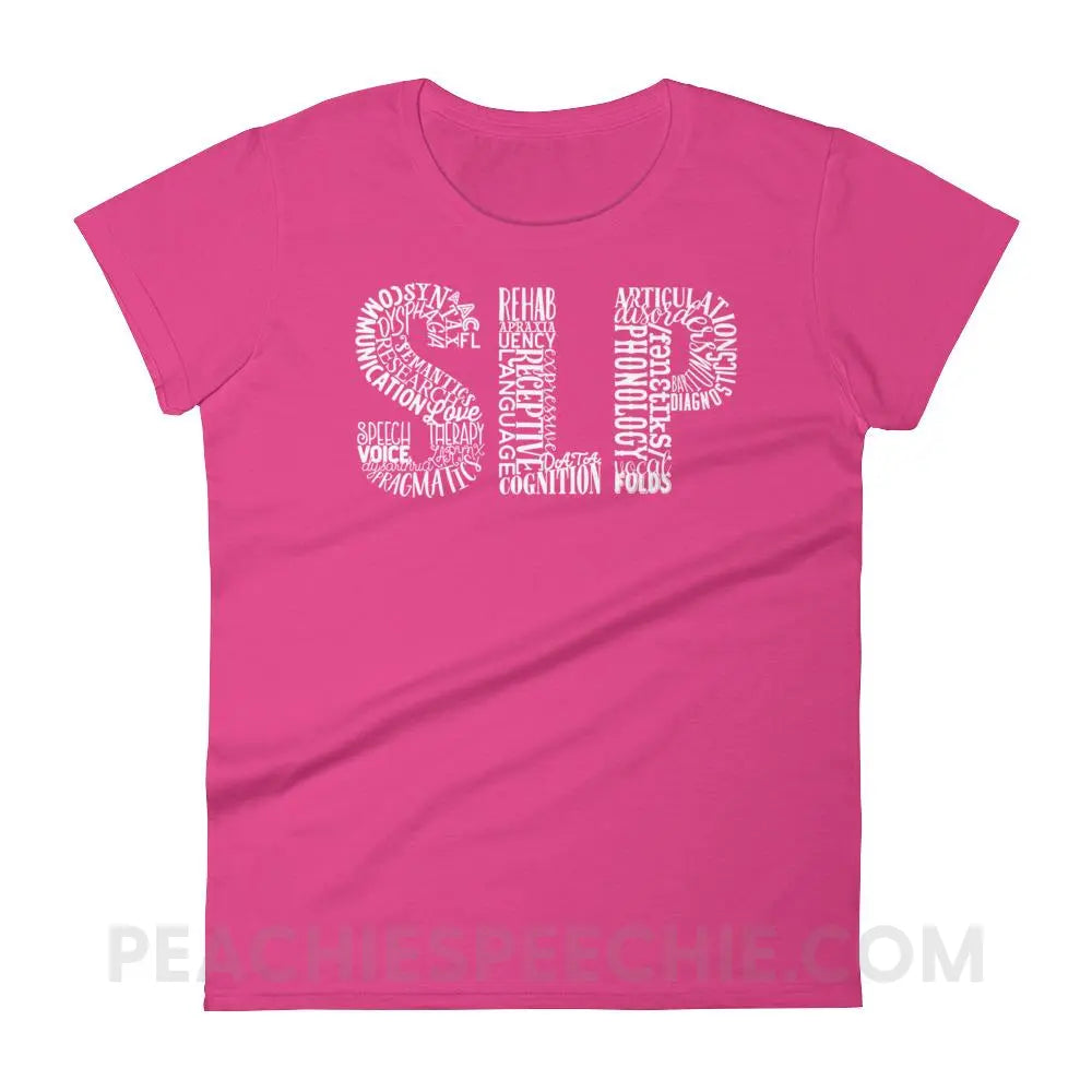 Typographic SLP Women’s Trendy Tee - T-Shirts & Tops peachiespeechie.com