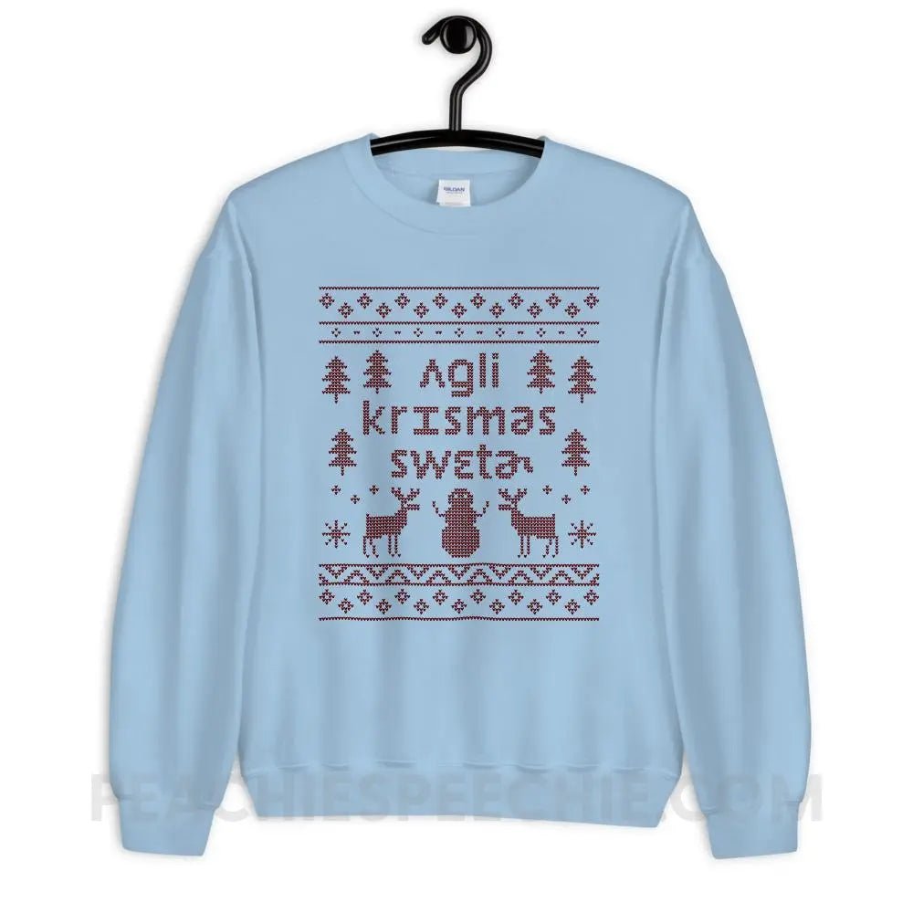 Ugly Christmas Sweater Classic Sweatshirt - Light Blue / S - Hoodies & Sweatshirts peachiespeechie.com