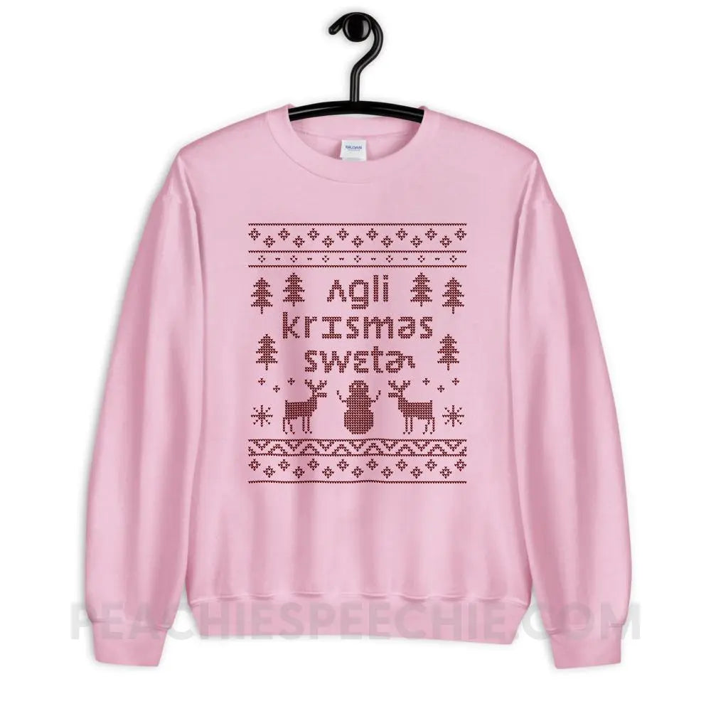 Ugly Christmas Sweater Classic Sweatshirt - Light Pink / S Hoodies & Sweatshirts peachiespeechie.com