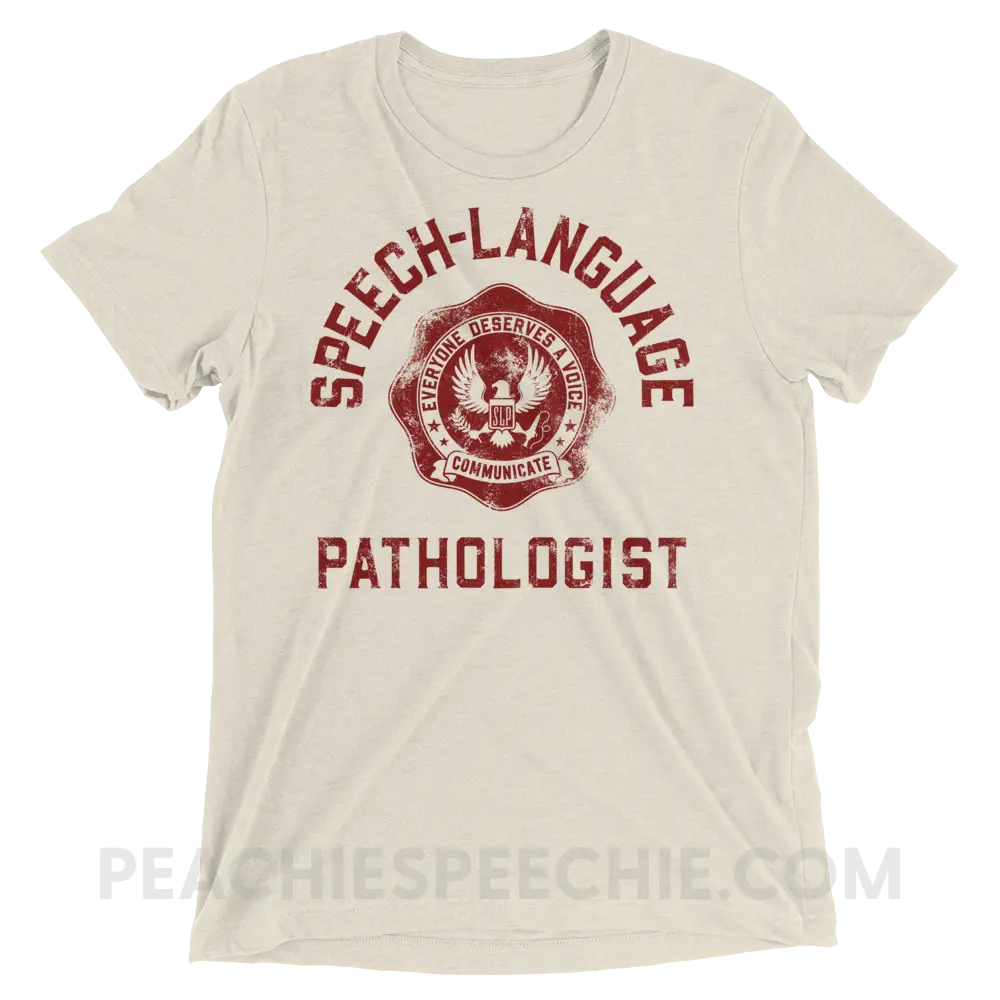 SLP University Tri-Blend Tee - Crimson/Oatmeal Triblend / S - T-Shirts & Tops peachiespeechie.com