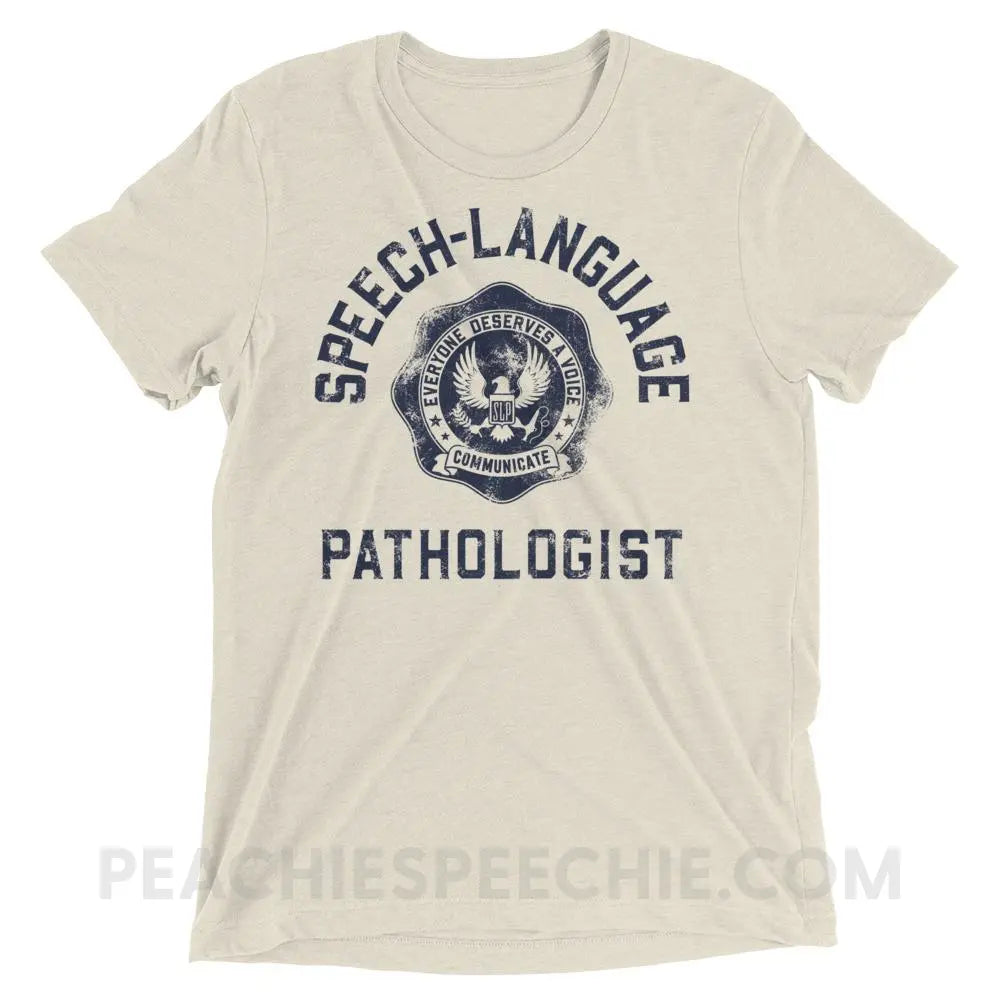 SLP University Tri-Blend Tee - Navy/Oatmeal Triblend / XS - T-Shirts & Tops peachiespeechie.com
