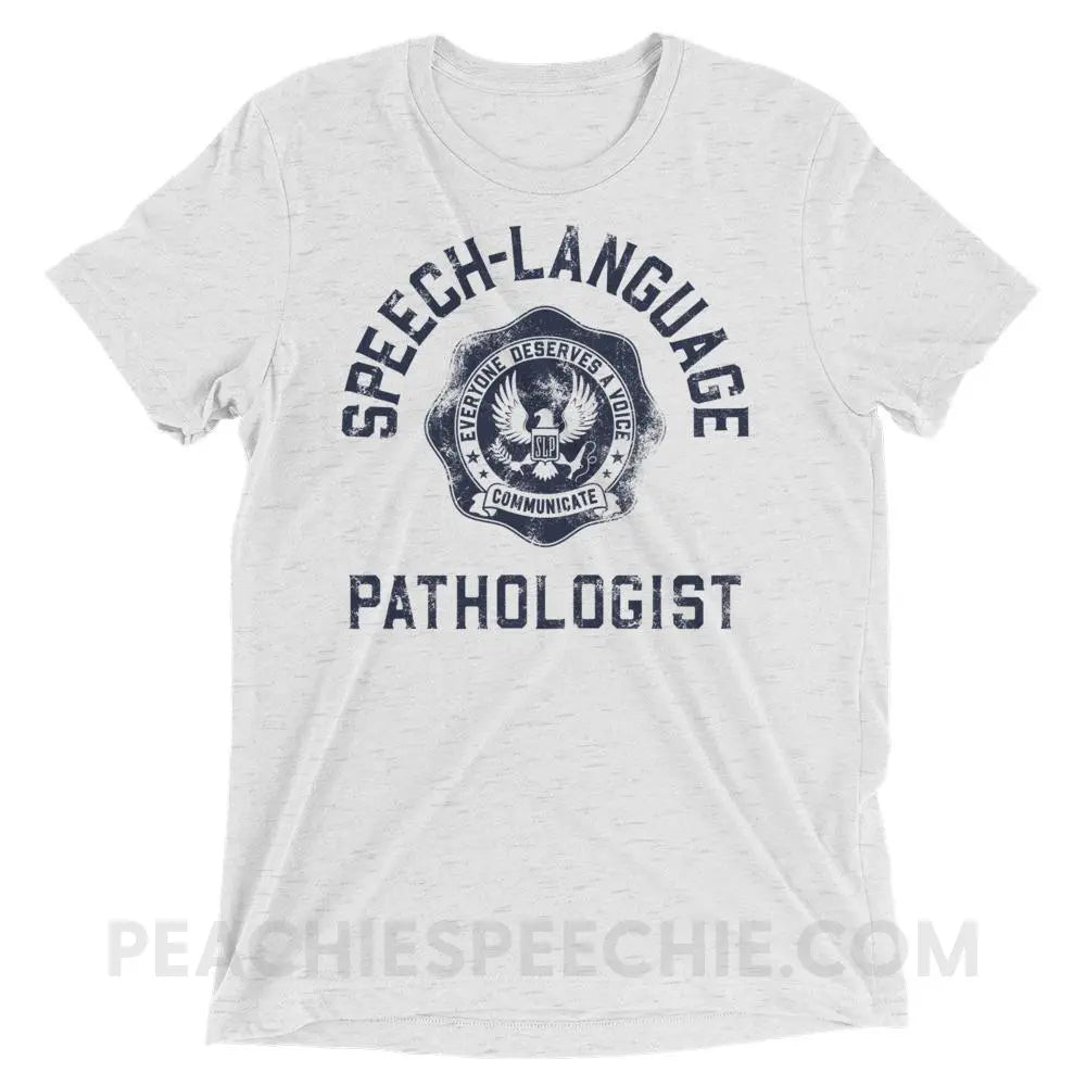 SLP University Tri-Blend Tee - Navy/White Fleck Triblend / XS - T-Shirts & Tops peachiespeechie.com