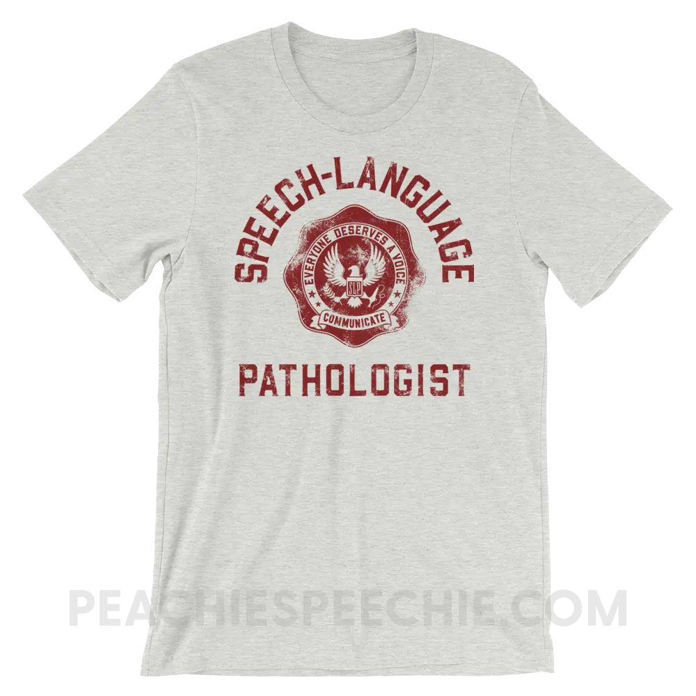 SLP University Premium Soft Tee - Crimson/Ash / S - T-Shirts & Tops peachiespeechie.com