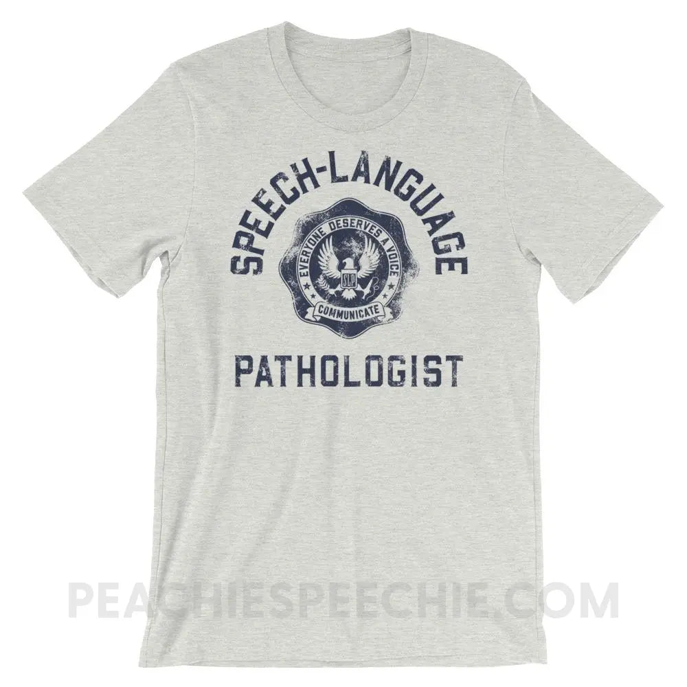 SLP University Premium Soft Tee - Navy/Ash / S - T-Shirts & Tops peachiespeechie.com