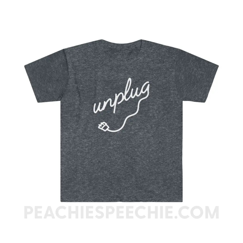Unplug Classic Tee - Heather Navy / S - T-Shirt peachiespeechie.com
