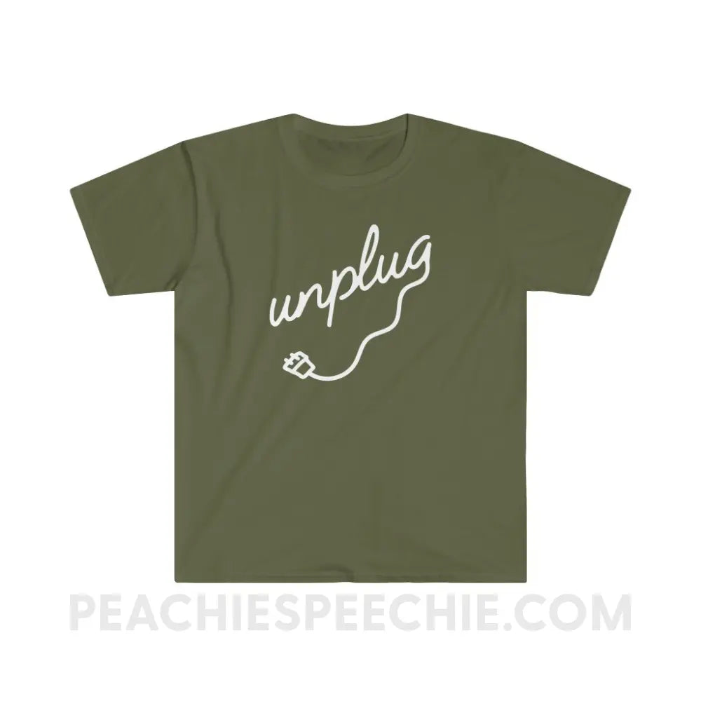 Unplug Classic Tee - Military Green / S - T-Shirt peachiespeechie.com