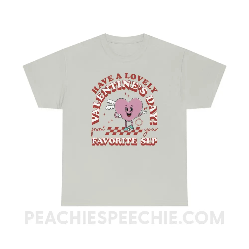 Valentine Heart Cartoon SLP Basic Tee - Ice Grey / S - T-Shirt peachiespeechie.com