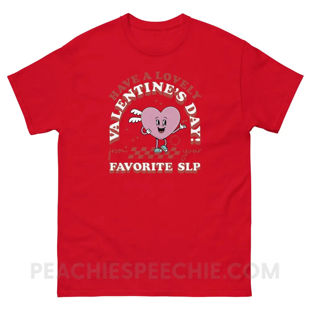 Valentine Heart Cartoon SLP Basic Tee - Red / S - T-Shirt peachiespeechie.com