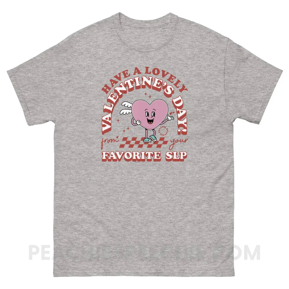 Valentine Heart Cartoon SLP Basic Tee - Sport Grey / S - T-Shirt peachiespeechie.com