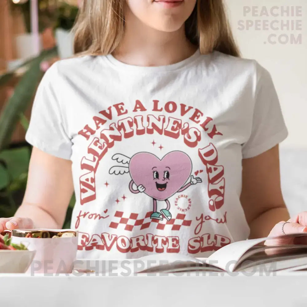 Valentine Heart Cartoon SLP Basic Tee - T-Shirt peachiespeechie.com