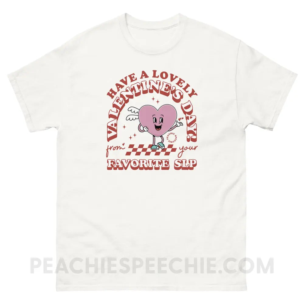 Valentine Heart Cartoon SLP Basic Tee - White / S - T-Shirt peachiespeechie.com