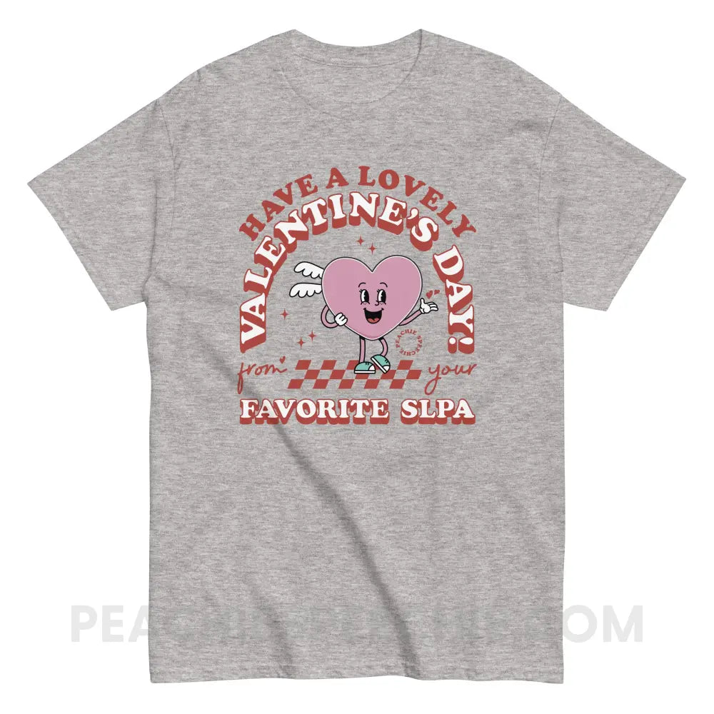 Valentine Heart Cartoon SLPA Basic Tee - Sport Grey / S - T-Shirt peachiespeechie.com