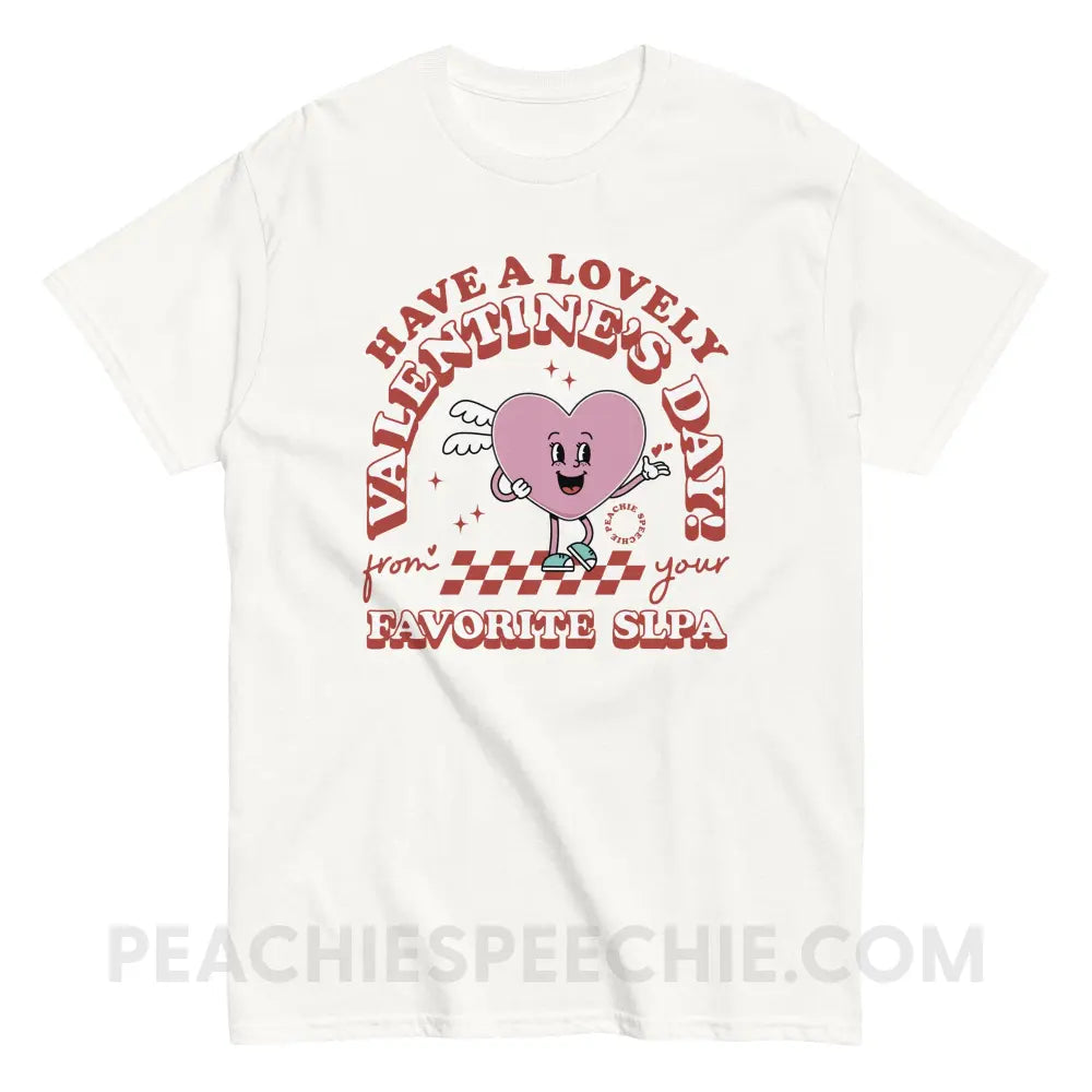 Valentine Heart Cartoon SLPA Basic Tee - White / S - T-Shirt peachiespeechie.com