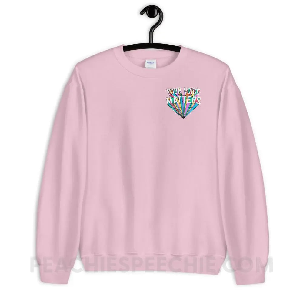 Your Voice Matters Classic Sweatshirt - Light Pink / S Hoodies & Sweatshirts peachiespeechie.com