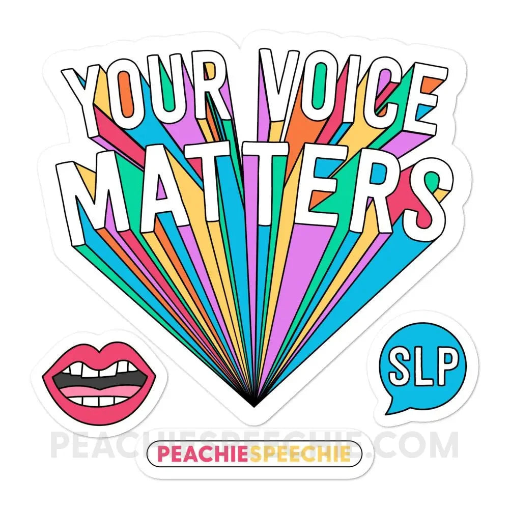 Your Voice Matters Stickers - peachiespeechie.com