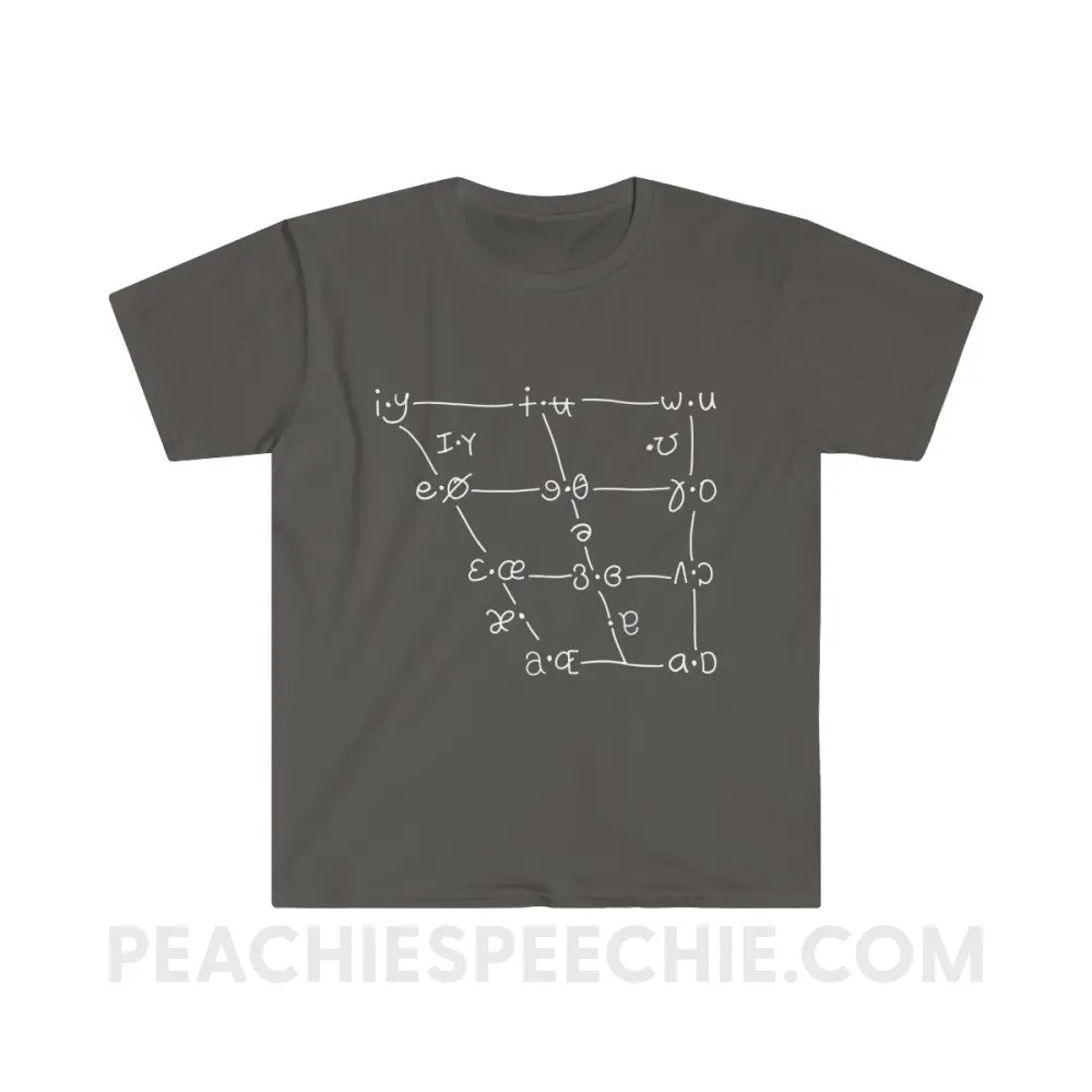 IPA Vowel Chart Classic Tee - Charcoal / M - T-Shirts & Tops peachiespeechie.com