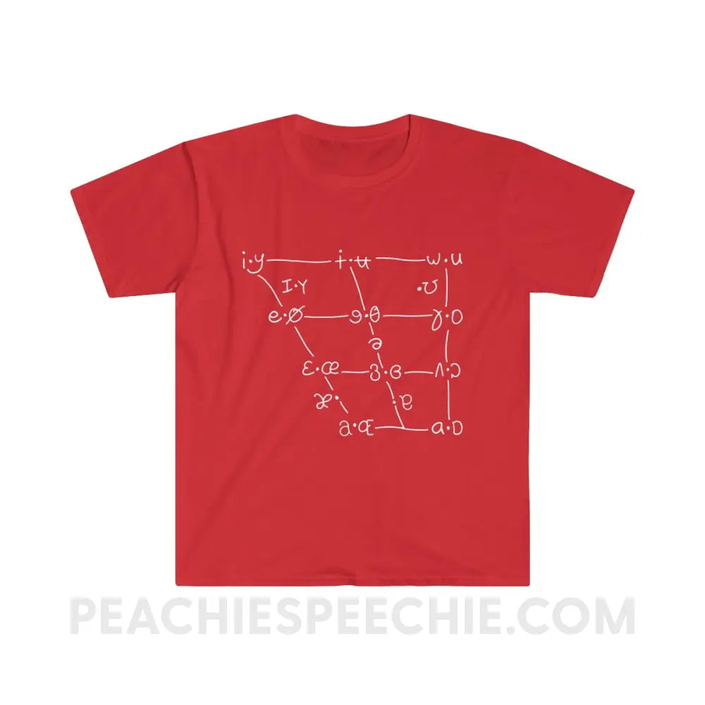 IPA Vowel Chart Classic Tee - Red / S - T-Shirts & Tops peachiespeechie.com