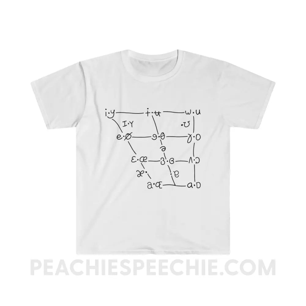 IPA Vowel Chart Classic Tee - White / S - T-Shirts & Tops peachiespeechie.com