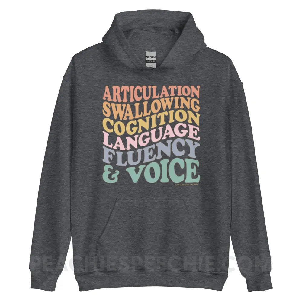 Wavy Speech Stuff Classic Hoodie - Dark Heather / S - peachiespeechie.com