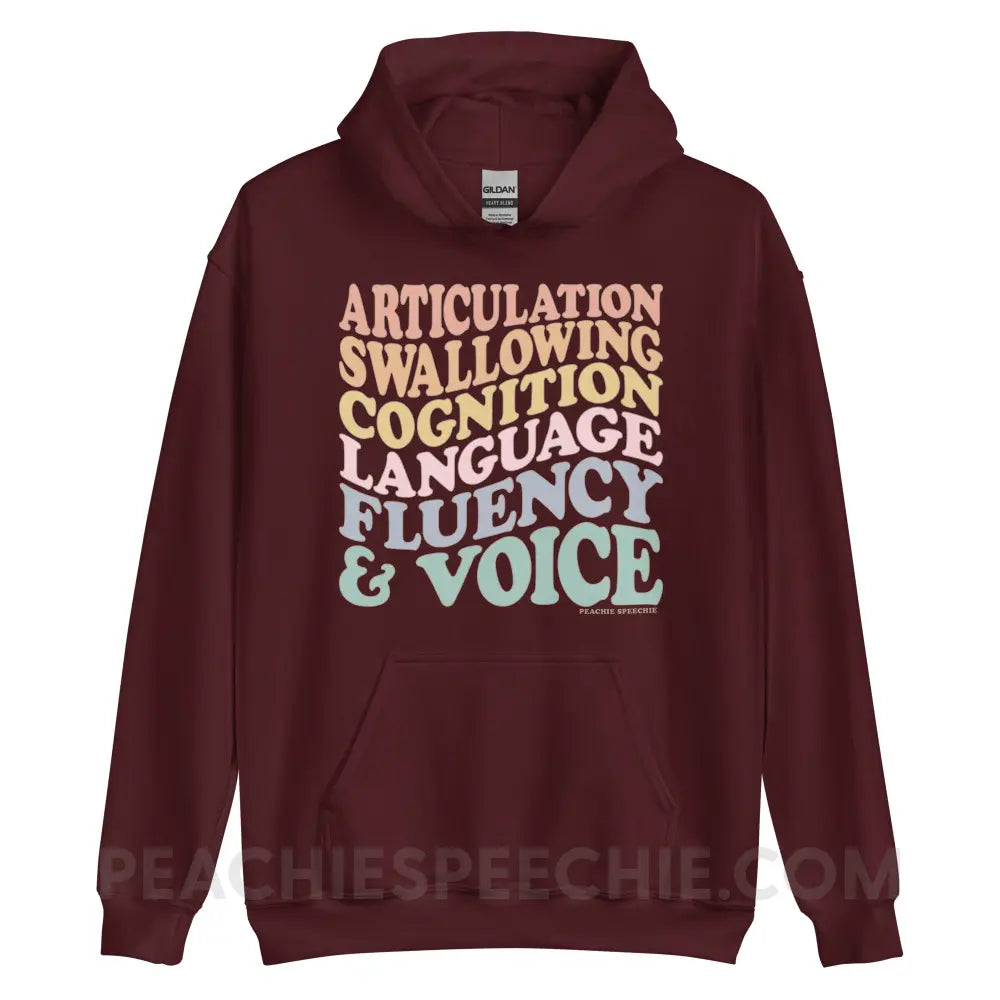 Wavy Speech Stuff Classic Hoodie - Maroon / S - peachiespeechie.com