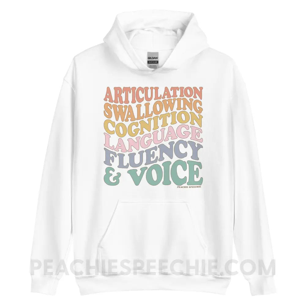 Wavy Speech Stuff Classic Hoodie - White / S - peachiespeechie.com