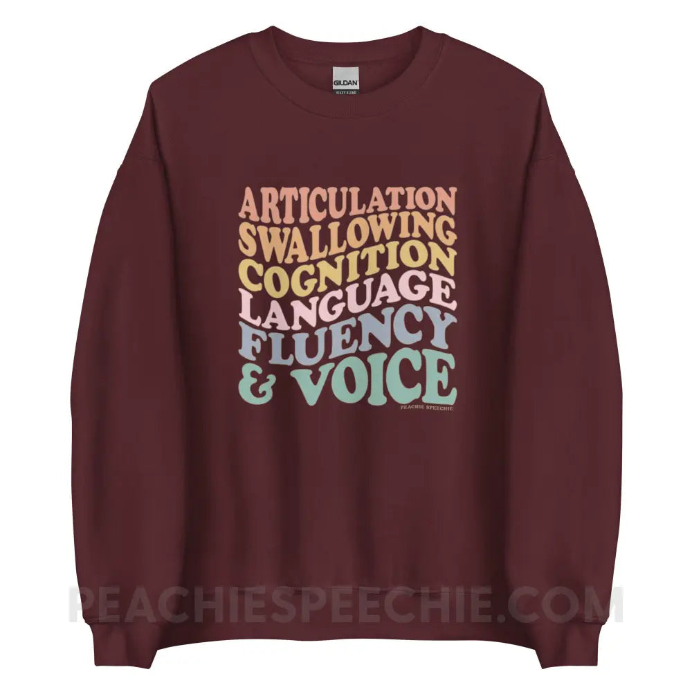 Wavy Speech Stuff Classic Sweatshirt - Maroon / S peachiespeechie.com