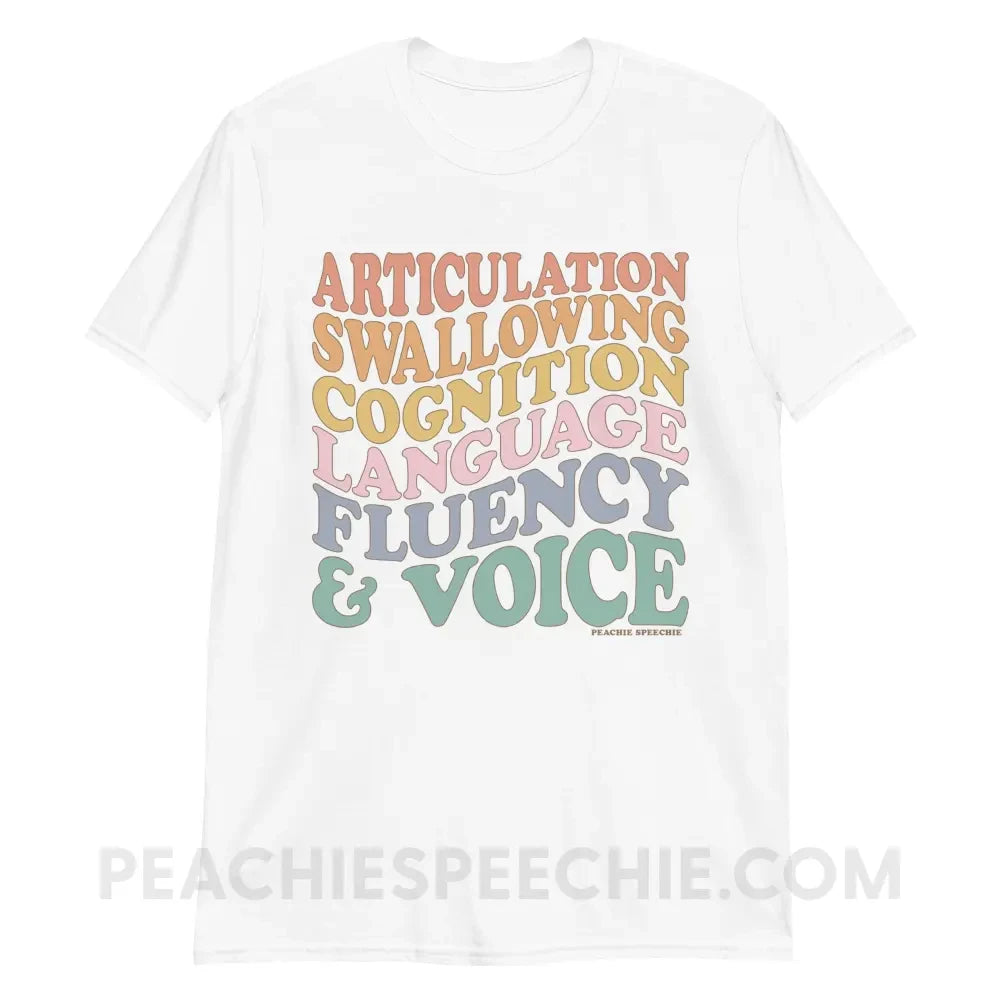 Wavy Speech Stuff Classic Tee - White / S - T-Shirt peachiespeechie.com