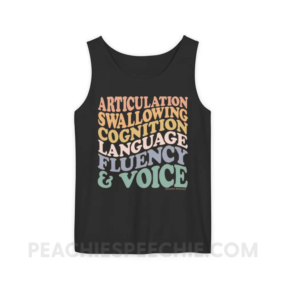 Wavy Speech Stuff Comfort Colors Tank - Black / XS - Top peachiespeechie.com