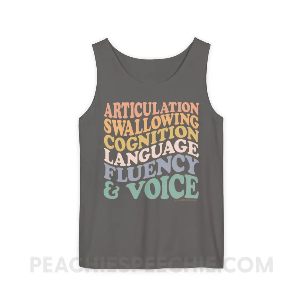 Wavy Speech Stuff Comfort Colors Tank - Pepper / S - Top peachiespeechie.com