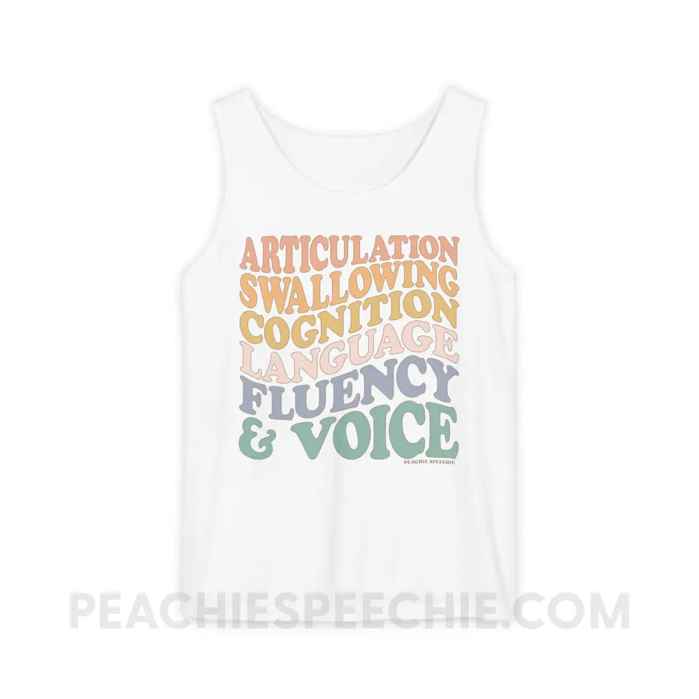 Wavy Speech Stuff Comfort Colors Tank - White / XS - Top peachiespeechie.com