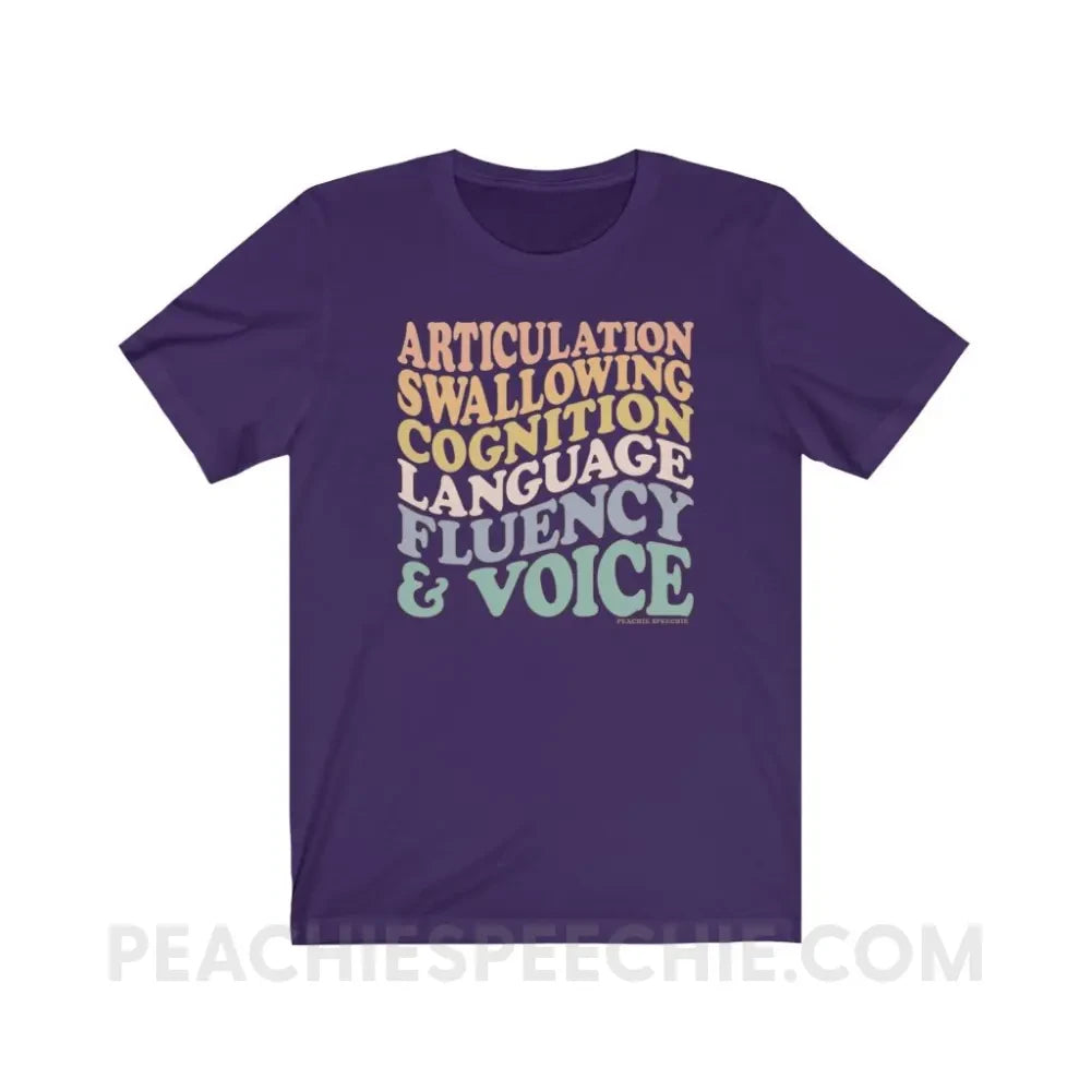 Wavy Speech Stuff Premium Soft Tee - Team Purple / XS - T-Shirt peachiespeechie.com