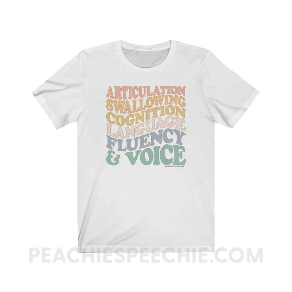Wavy Speech Stuff Premium Soft Tee - White / XS - T-Shirt peachiespeechie.com