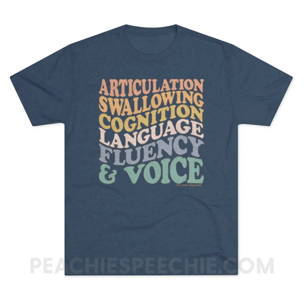 Wavy Speech Stuff Vintage Tri-Blend - Indigo / S - T-Shirt peachiespeechie.com