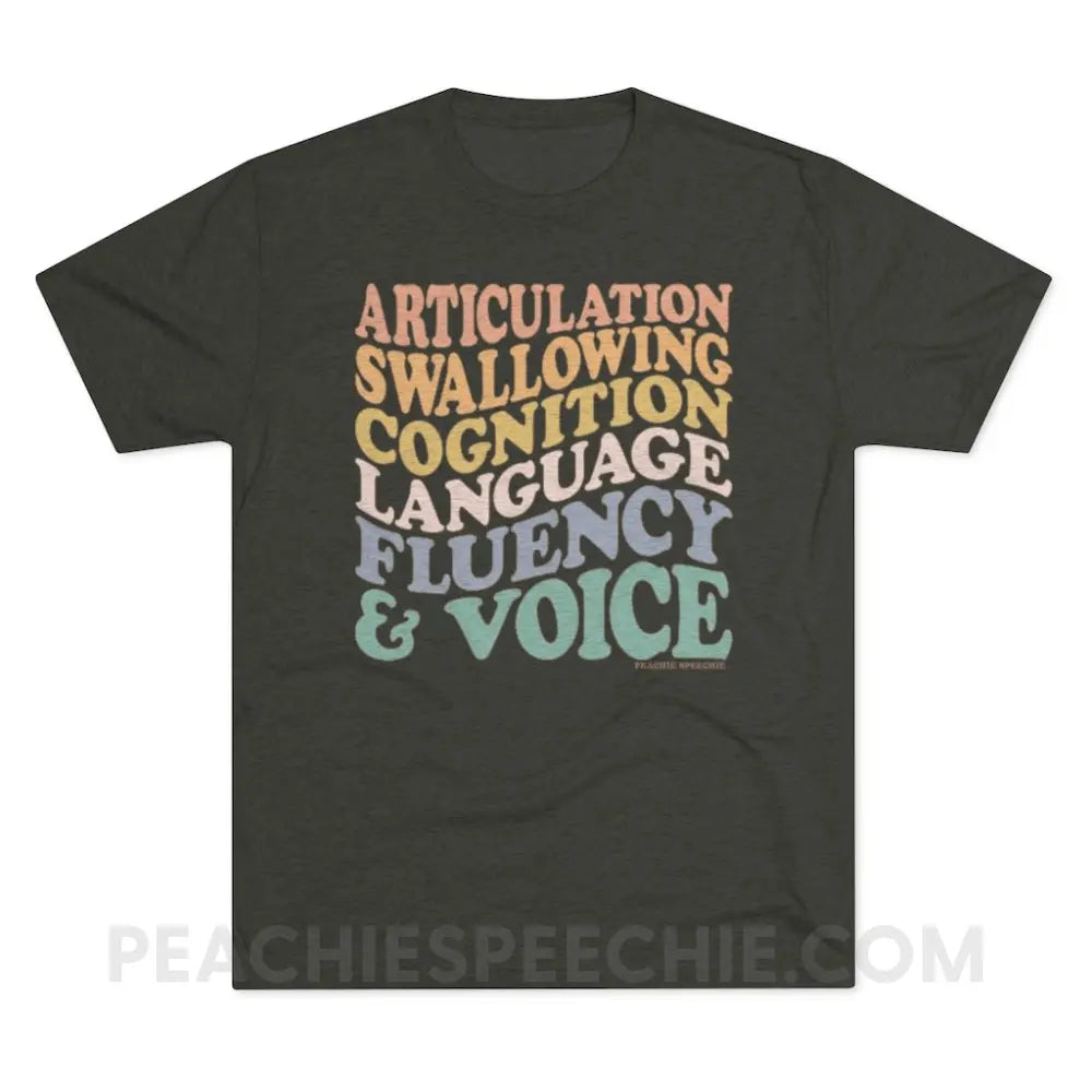 Wavy Speech Stuff Vintage Tri-Blend - Macchiato / S - T-Shirt peachiespeechie.com