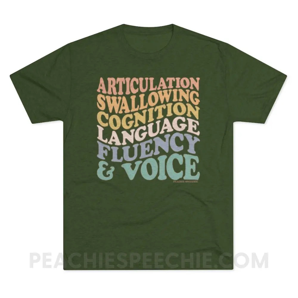Wavy Speech Stuff Vintage Tri-Blend - Military Green / S - T-Shirt peachiespeechie.com