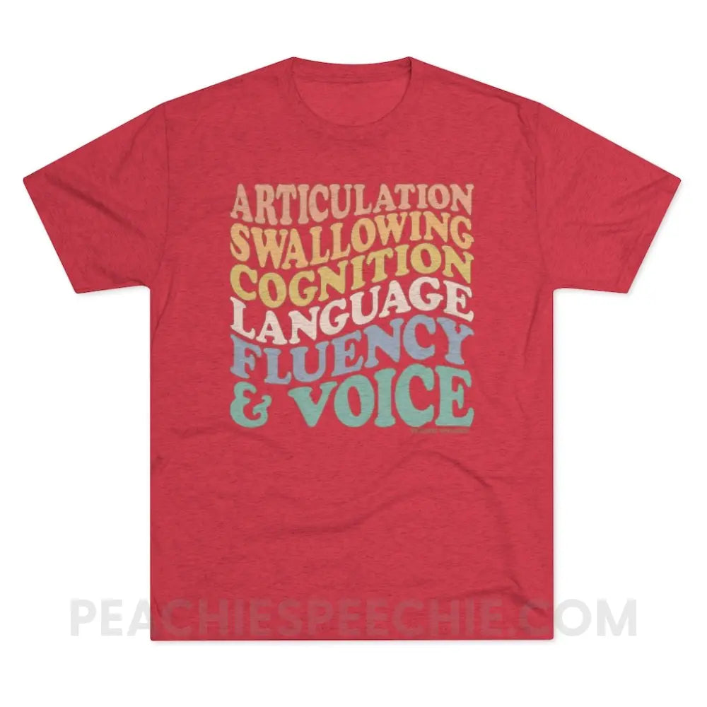 Wavy Speech Stuff Vintage Tri-Blend - Red / S - T-Shirt peachiespeechie.com