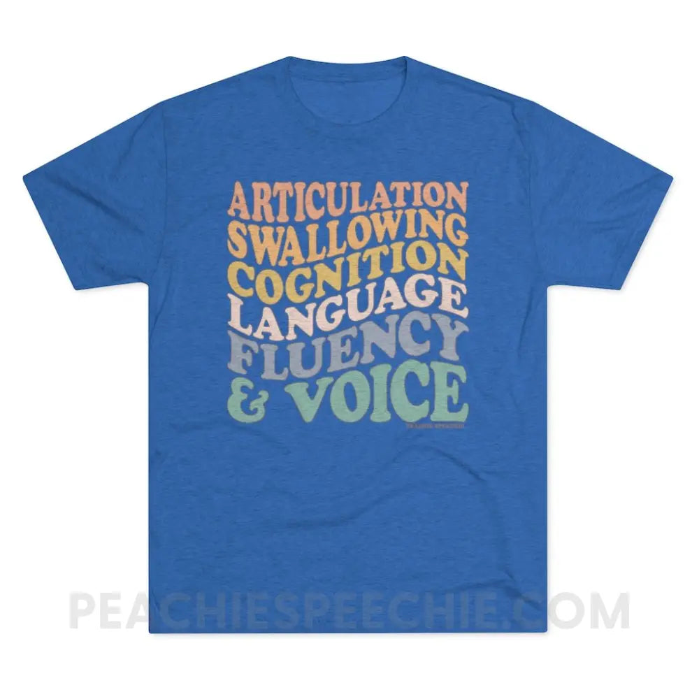 Wavy Speech Stuff Vintage Tri-Blend - Royal / S - T-Shirt peachiespeechie.com
