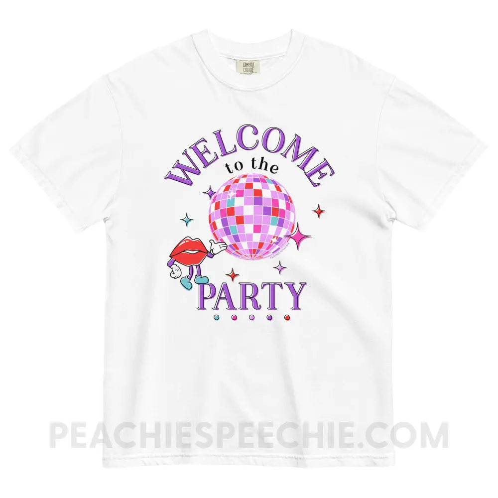 Welcome To The Party Comfort Colors Tee - White / S - peachiespeechie.com