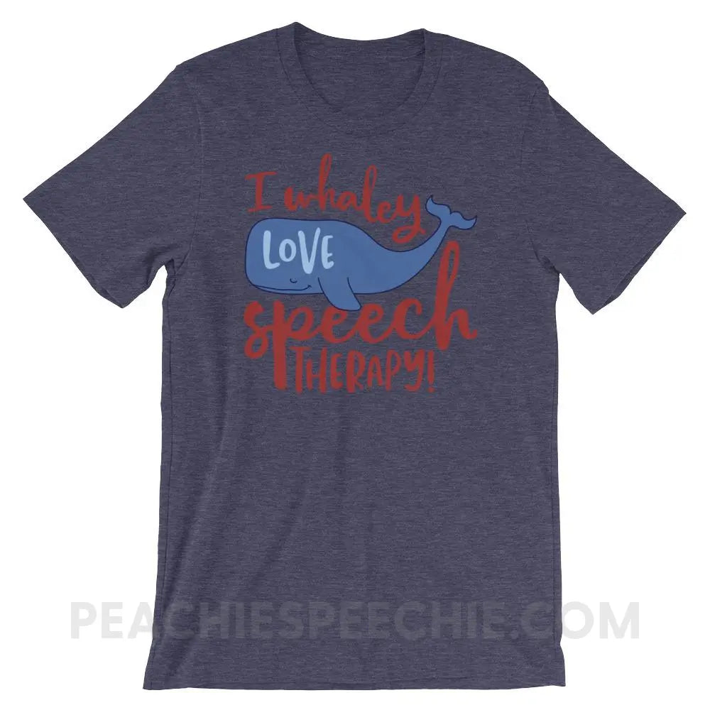 Whaley Love Speech Premium Soft Tee - Heather Midnight Navy / XS - T-Shirts & Tops peachiespeechie.com