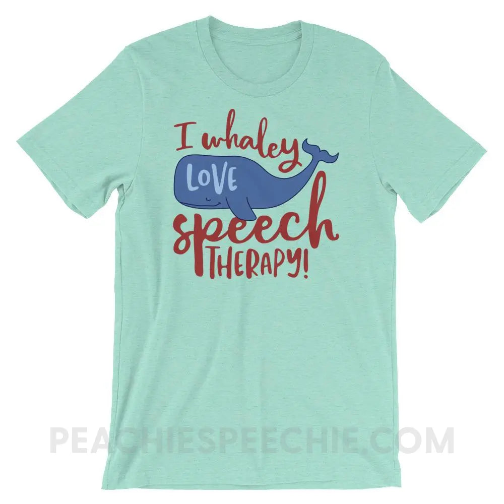Whaley Love Speech Premium Soft Tee - Heather Mint / S - T-Shirts & Tops peachiespeechie.com