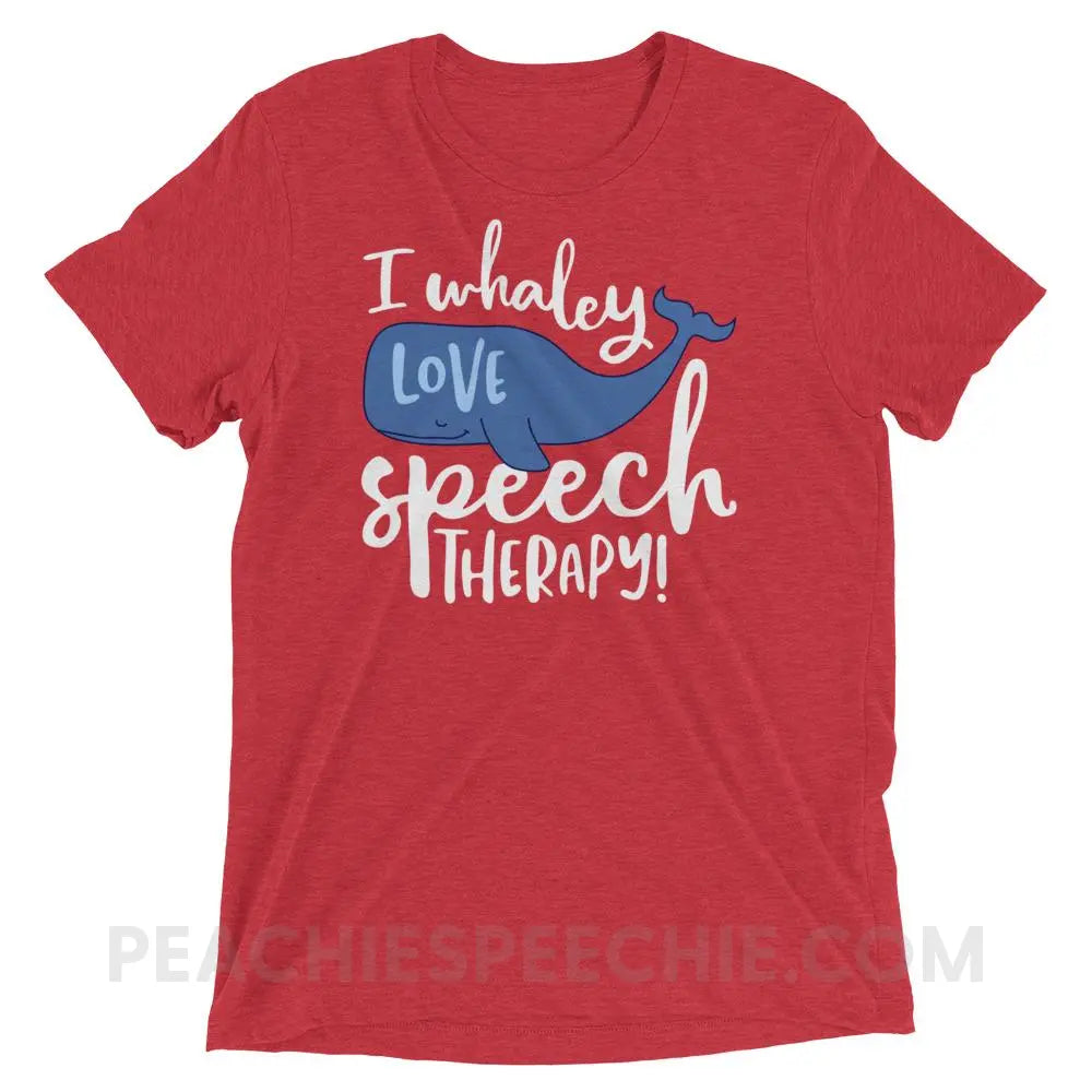 Whaley Love Speech Tri-Blend Tee - Red Triblend / XS - T-Shirts & Tops peachiespeechie.com