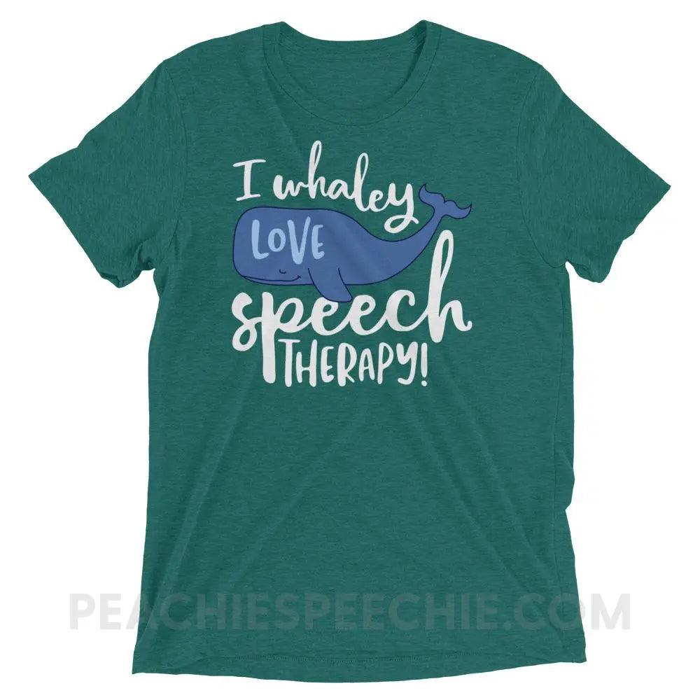 Whaley Love Speech Tri-Blend Tee - Teal Triblend / XS - T-Shirts & Tops peachiespeechie.com