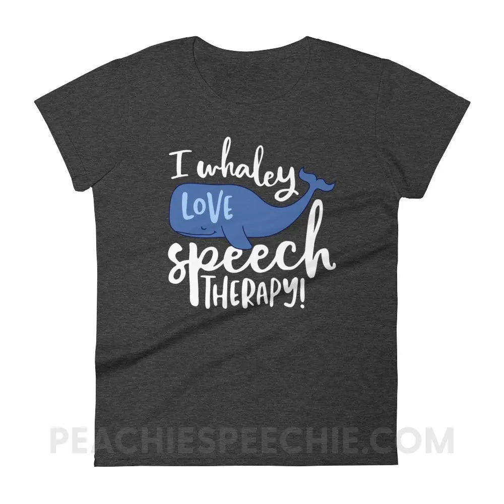 Whaley Love Speech Women’s Trendy Tee - Heather Dark Grey / S - T-Shirts & Tops peachiespeechie.com