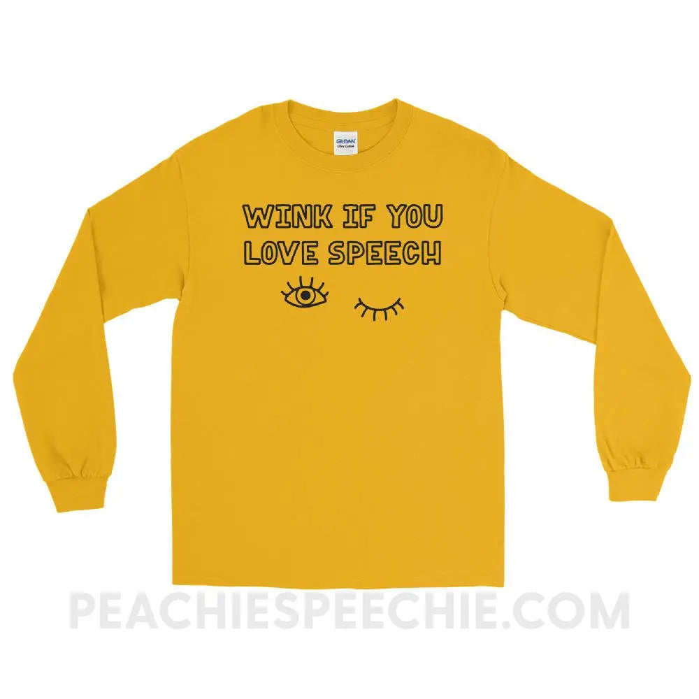Wink If You Love Speech Long Sleeve Tee - T-Shirts & Tops peachiespeechie.com