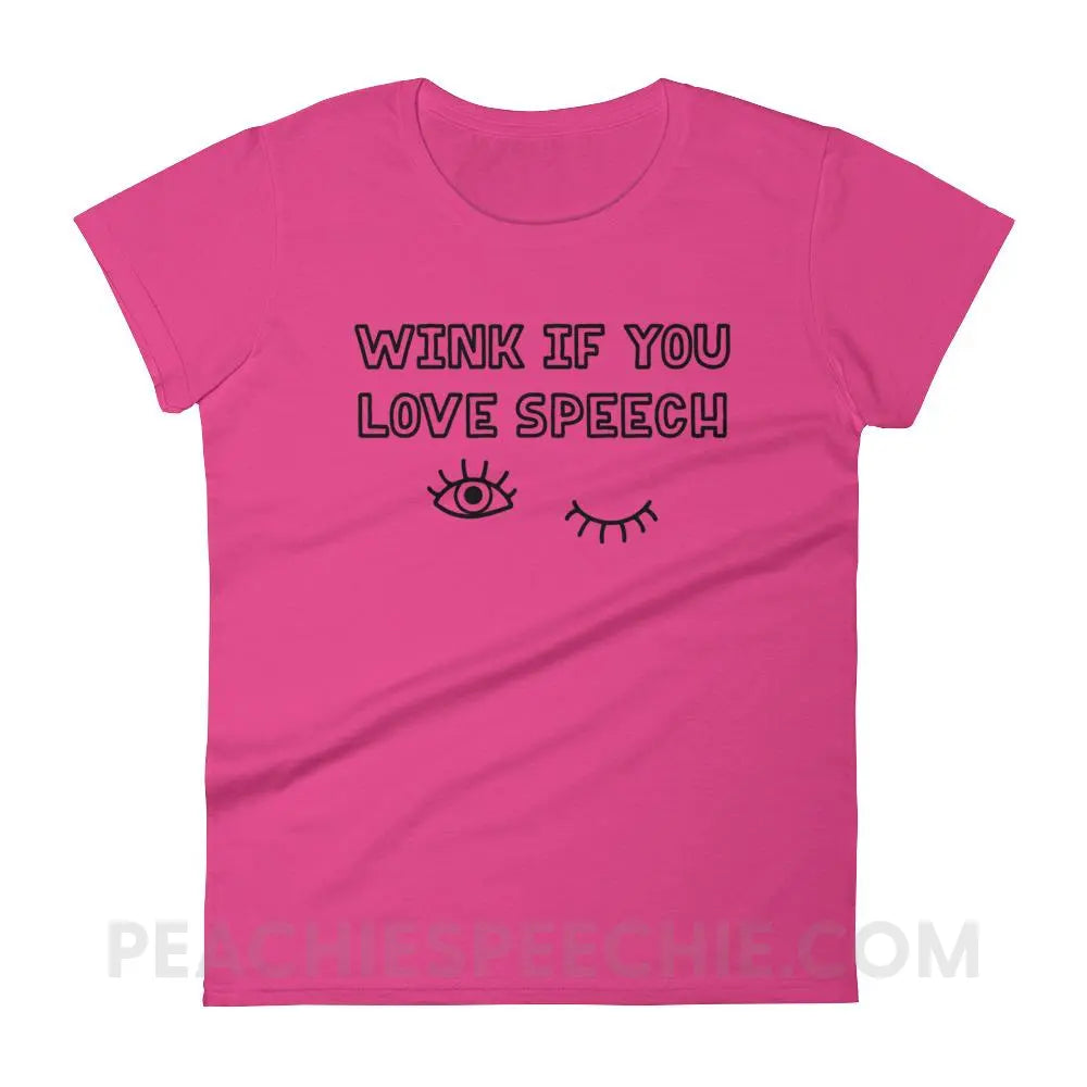 Wink If You Love Speech Women’s Trendy Tee - T-Shirts & Tops peachiespeechie.com